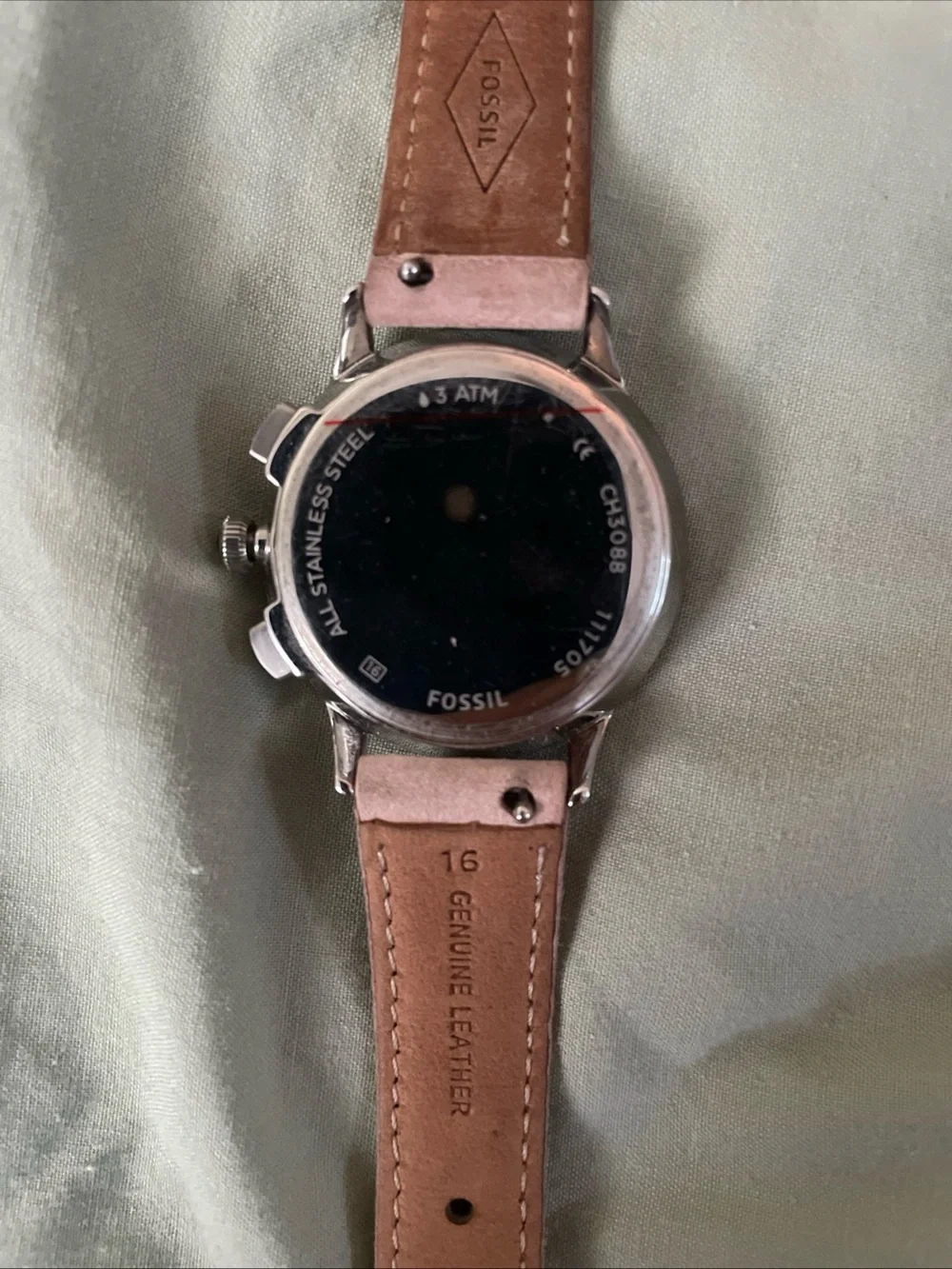 Fossil Blush Pink Leather Strap Chronograph Watch